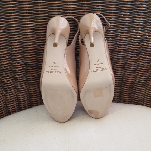 JIMMY CHOO Patent Leather 4" Stiletto Sz 7 - Picture 5 of 5